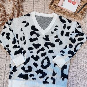 cheetah print sweater size large